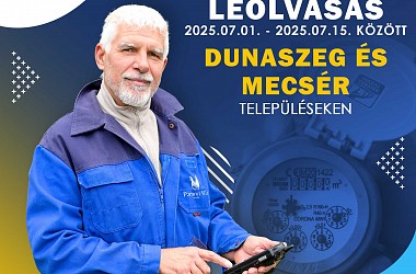 Aknás lakossági vízmérő leolvasás Dunaszegen és Mecséren